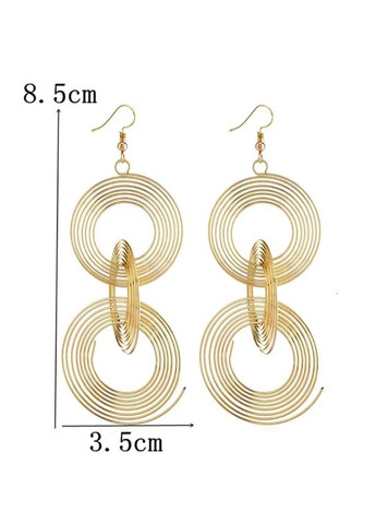Сережки подовжені "3 круги" No Brand (327419584)