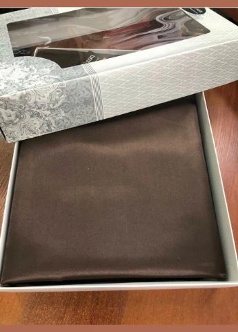Атласне Шоколад полуторна постільна білизна 145*210 Moka textile (308250006)