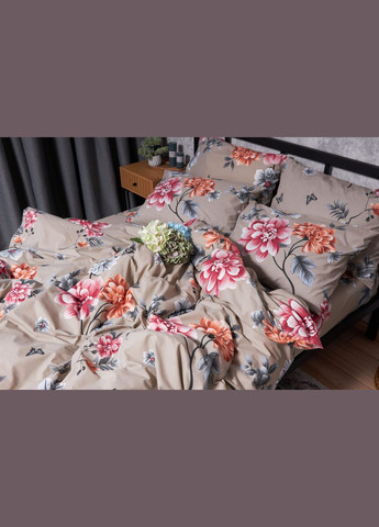 Комплект постельного белья Бязь Gold Люкс «» семейный 143х210х2 наволочки 2х70х70 (MS-820001905) Moon&Star Peony Brown (285717527)