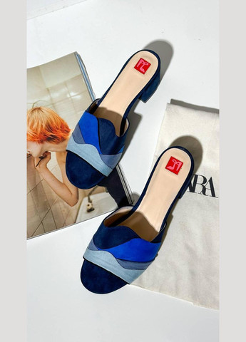 Синие шлепанцы женские летние синие Lino Morano