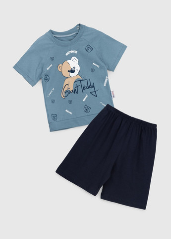 Блакитний літній костюм футболка+шорти Baby Show