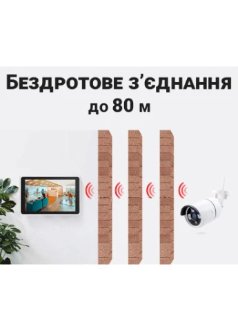 Беспроводной WiFi комплект видеонаблюдения с монитором и 4 камерами ICK-05w, поддержка Tuya, 3 Мп uSmart (375460723)