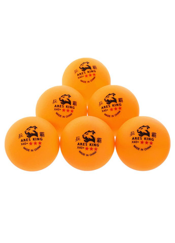 Набір м'ячів для настільного тенісу 6 штук KING 40+ 3* (пластик, d-40мм, Помаранчевий) (CM-9941_Помаранчевий) Ares (361434108)