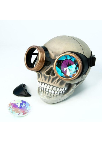 Очки гоггли стимпанк паропанк калейдоскоп черная оправа+подарок No Brand (363555541)