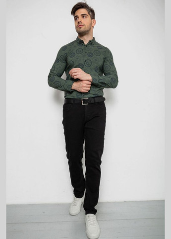 Сорочка чоловіча з принтом стрейч, колір хакі, 214R1024 Ager (346345480)