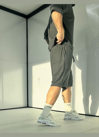 Графитовый летний костюм мужской - двойка, шорты + футболка с шортами JUGO NN_brand № 2059