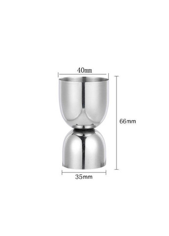 Джигер барный двусторонний мерный стакан 20/40 мл Серебристый (С051371) ТМ (349843694)