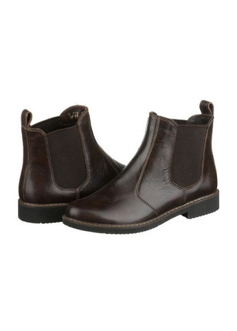 Осенние коричневые кожаные женские ботинки (челси) весна-осень р. (101803kor) Vm-Villomi