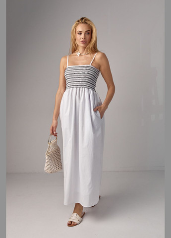 Летний женский длинный сарафан с резинками на груди Lurex