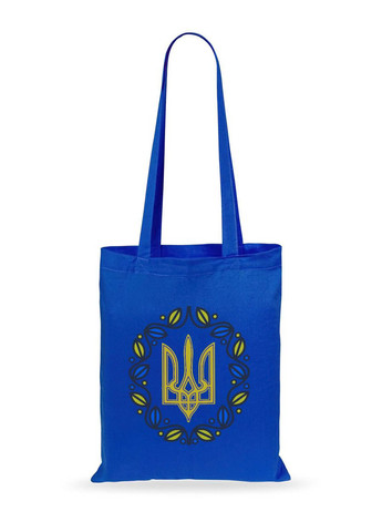 Торба шопер з принтом патріотична ГЕРБ Синій (0064-SP-BL) (38648) Modno (276965381)