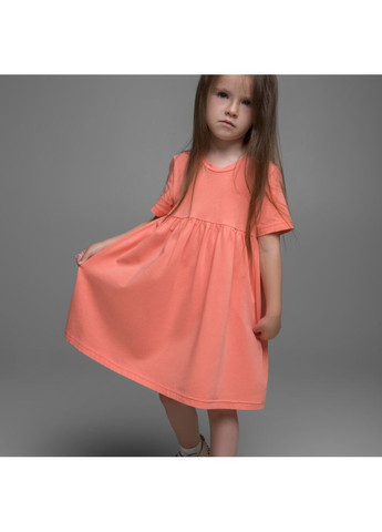 Коралловое платье для девочек с коротким рукавом trendy тot Trendy Tot (371262601)