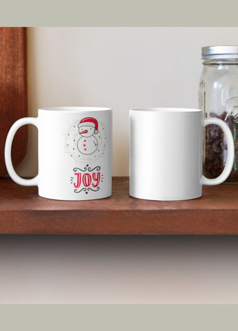 Чашка Керамическая Кружка с принтом JOY Снеговик Белая 330 мл Orca (307501436)