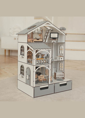 Кукольный домик Смарт Хаус с лифтом и ящиками для ЛОЛ с мебелью Eco (kdl011oe) NestWood (303632963)