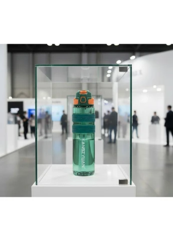 Спортивна пляшка KANGZYUAN 1000 мл (1 л) — Зелена Tritan BPA-free, ударостійка еко-пляшка з трубочкою та ремінцем No Brand (394191062)