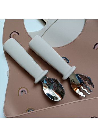 Набір посуду для малюка 7 шт Набір посуду для малюків з ложкою та вилкою Кольоровий силіконовий набір для малюка (0001) No Brand (368999889)