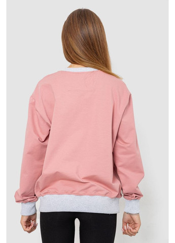 Пудровий світшот жіночий на манжеті, колір пудровий, 102r381 Ager (311590256)