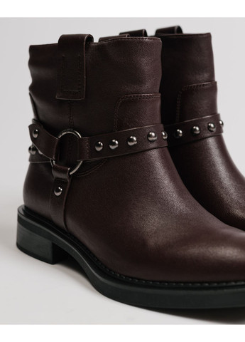 Осенние ботинки до голени коричневые кожа Berkonty