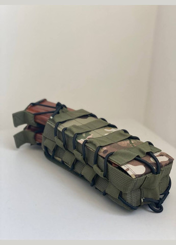 Двойной штурмовой подсумок для магазинов АК с пластиковыми вставками ClefersTac М22 М, Oxford 600D мультикам (5024605М) Clefers (330615110)