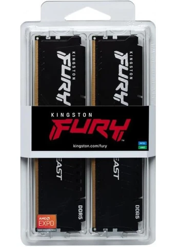 Модуль пам`яті DDR5 2x16GB/6000 Fury Beast Чорний (KF560C30BBEK2-32) Kingston (395060214)