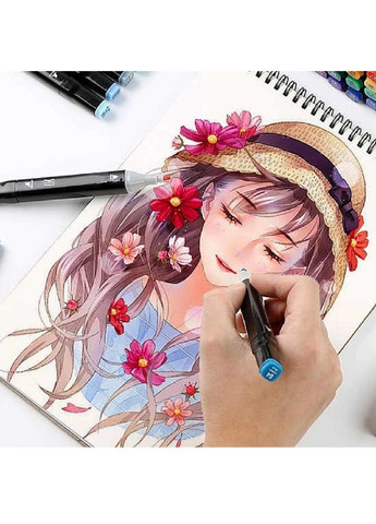 Комплект набір двосторонніх скетч маркерів на спиртовій основі в тканинній сумці чохлі для малювання 262 штуки (481867-Prob) Unbranded (367592535)