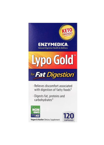Комплекс для Перетравлення Жиру Lypo Gold - 60 капсул Enzymedica (293965319)