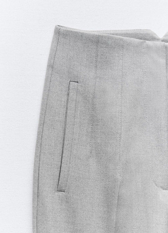 Серые классические демисезонные брюки Zara