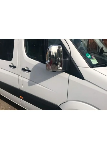 Накладки на дзеркала (2 шт), Італійська нержавійка для Mercedes Sprinter W906 2006-2018 рр Omsa (389045620)