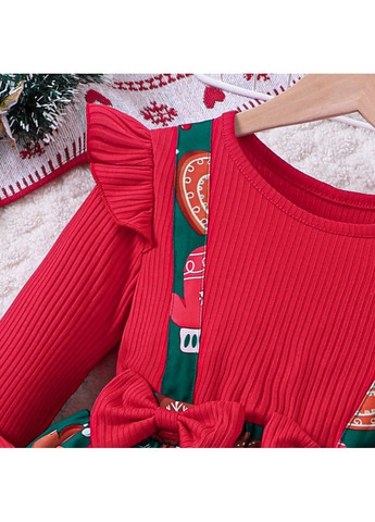 Красное платье детское новогодние с бантами на девочку 3-8 лет No Brand (366239632)
