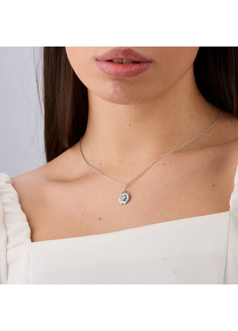 Кулон серебряный Подсолнух Голубой Топаз 925 Skifska Etnika (367581754)