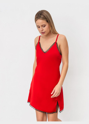 Красное платье-комбинация Romashka однотонное