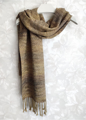 Тканий коричневий шарф ручної роботи з мериносу з ефектом деграде No Brand (369612461)