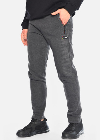 Серые спортивные зимние зауженные брюки Let's Shop