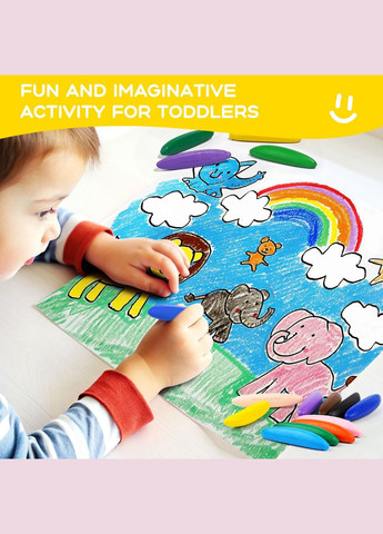 Натуральні воскові безпечні олівці крайони, що миються Бананчики 12 кольорів ( JA96659 ) для малят від 1 року Mirola (338435294)