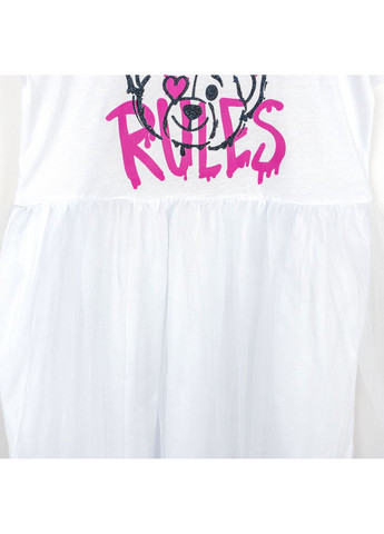 Белое платье для девочки dexter`s с принтом girls rules dexter's (368765242)