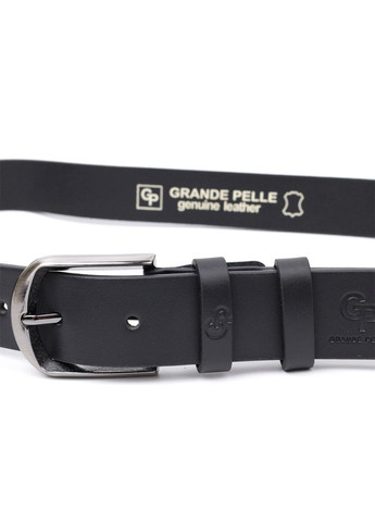 Мужской ремень кожаный классический брючный 11680 Черный Grande Pelle (302972229)