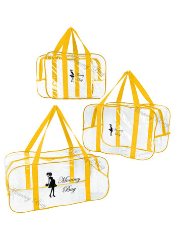 Набор из прозрачных сумок в роддом (S, M, L) Mommy Bag (280941914)