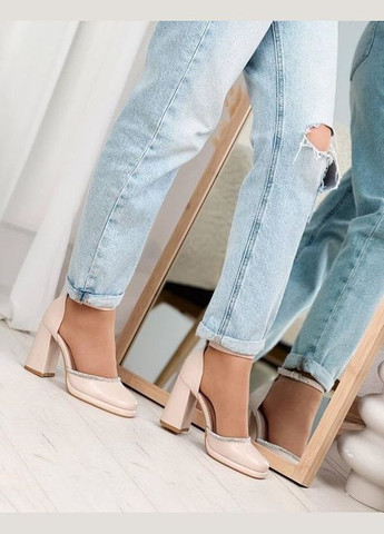 QQ Женские нарядные бежевые туфли мери джейн бежевый з искусственная кожа, китай — всесезон (322773694)