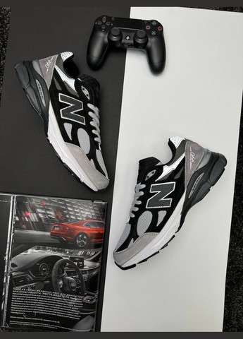 Сірі Осінні кросівки чоловічі, вьетнам New Balance 990 v3 Gray Black