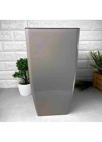 Высокое квадратное кашпо для пальмы 27*27*51см 13л, Квадро какао Алеана (365815030)