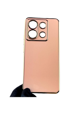 Чохол для Redmi Note 13 Pro 5G глянсовий із золотою окантовкою із захистом камери на сяомі редмі нот 13 про 5г рожевий Xiaomi (366019655)
