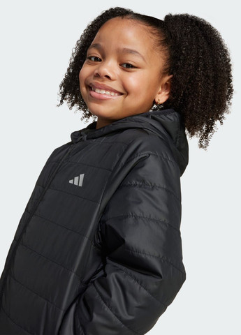 Черная демисезонная куртка essentials light padded kids adidas