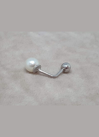 Срібна сережка для пірсингу пупка з перлиною. 7030U UMAX (319209061)