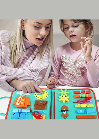 Дитяча розвивальна сумочка 545L Light Blue бізіборд монтессорі-іграшка 9 шт. Lesko (336201075)