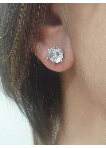 Серебряные пуссеты с фианитами. 520238С Tango (371813291)