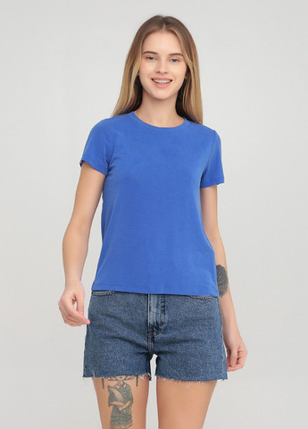 Синяя летняя футболка Monki