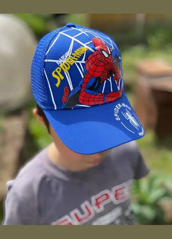 Кепка бейсболка для мальчика с сеткой Паук Spider-man синяя дышащая 50-56 No Brand (331291695)