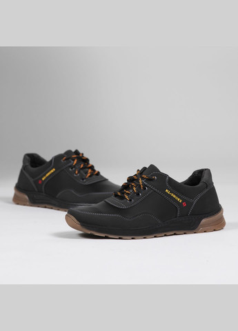 Чорні Осінні кросівки чоловічі kl-shoes з прошитою підошвою чорні (ас 553) Kluchkovskyy