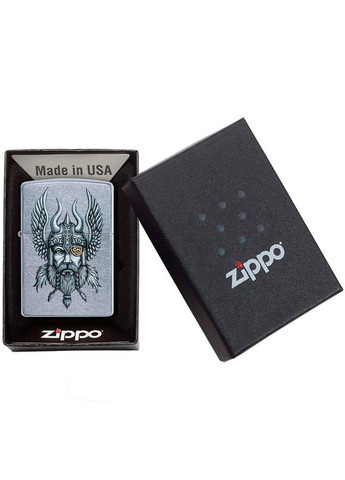 Комплект Зажигалка Viking Warrior Design 29871 + Подарочная упаковка + Бензин + Кремни Zippo (316518012)