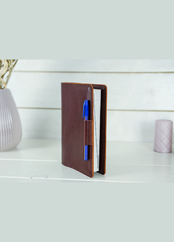 Шкіряна обкладинка для блокноту А5 Дизайн №11, натуральна шкіра італійська Краст, колір Вишня Berty (299397069)