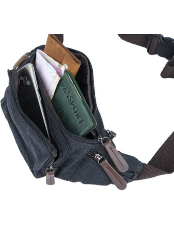 Сумка поясна текстильна 20085 Чорна Vintage (366880963)